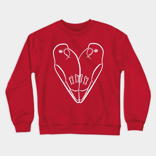 Lovebird Hearts Outline Crewneck Sweatshirt by punkburdarts